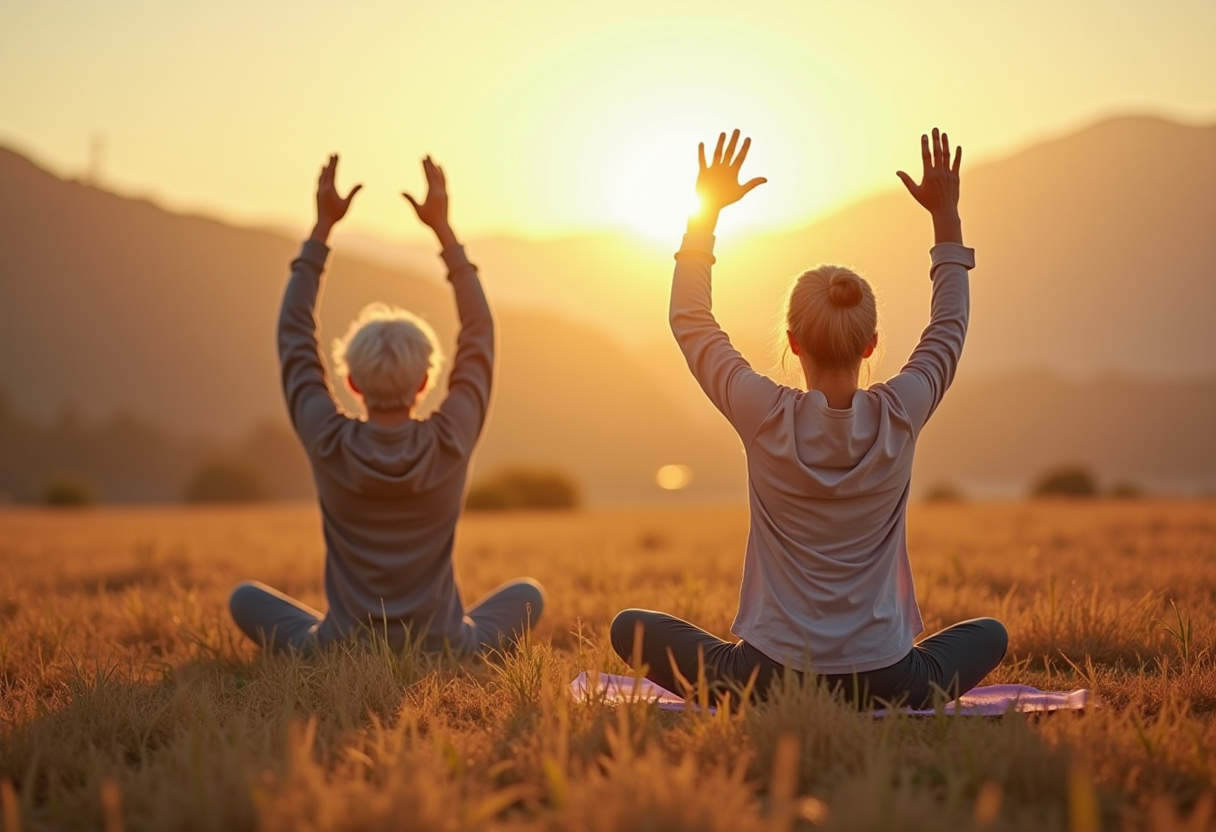 Жінка практикує йогу в спокійній атмосфері